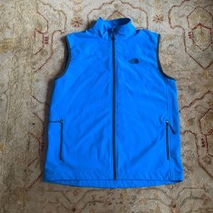 North Face Sky Blue Soft Shell Vest. Size Large.